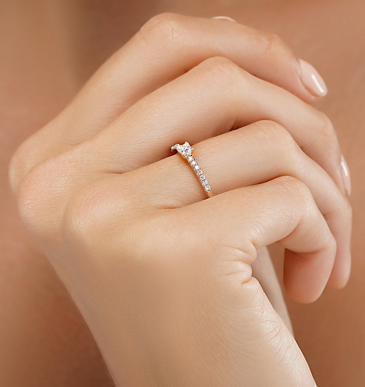 Princess Cut Lab Diamond Engagement Ring 0.25ct H/Si in 18K Gold Vermeil